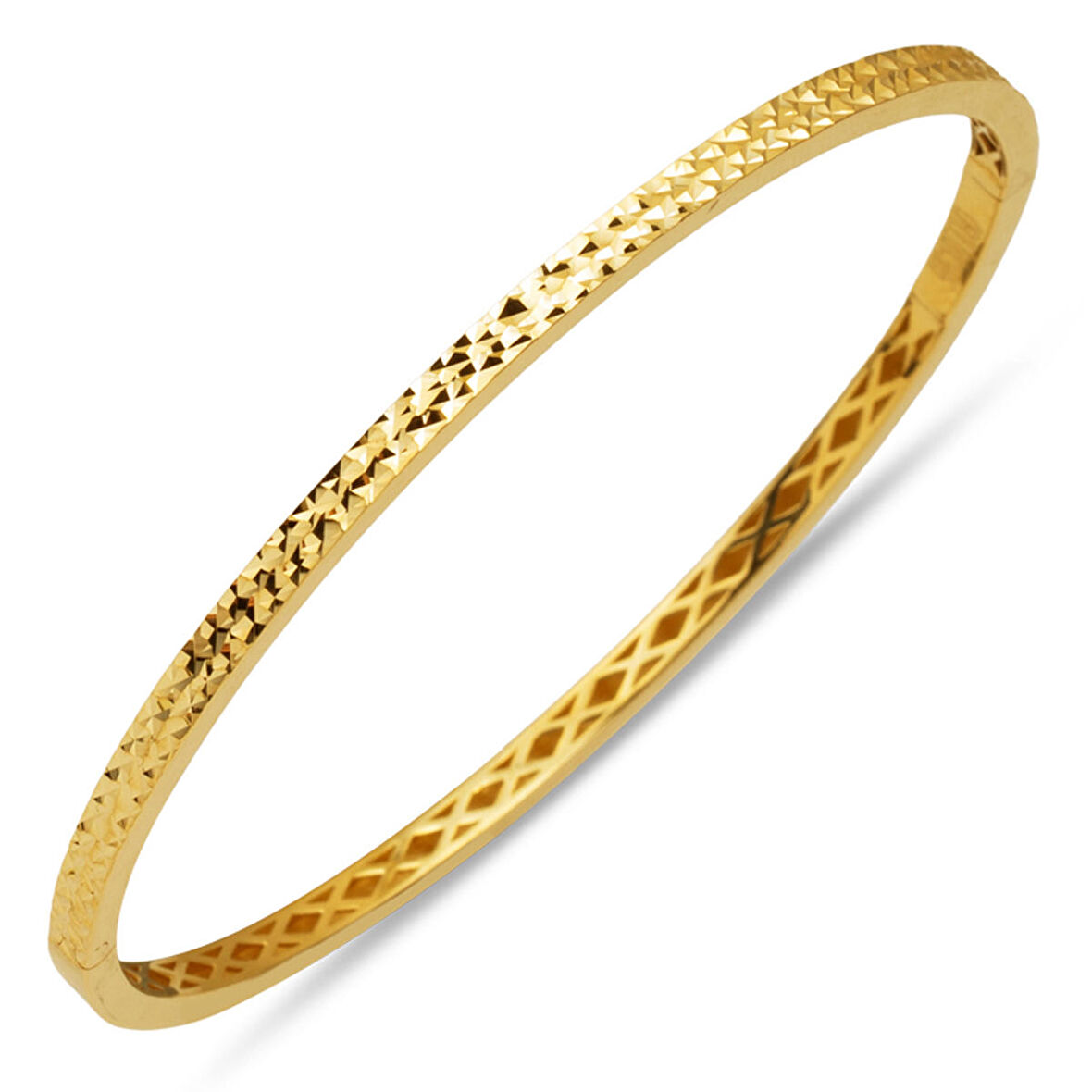 Taşsız Sarı Altın 14 Ayar Kelepçe Bileklik