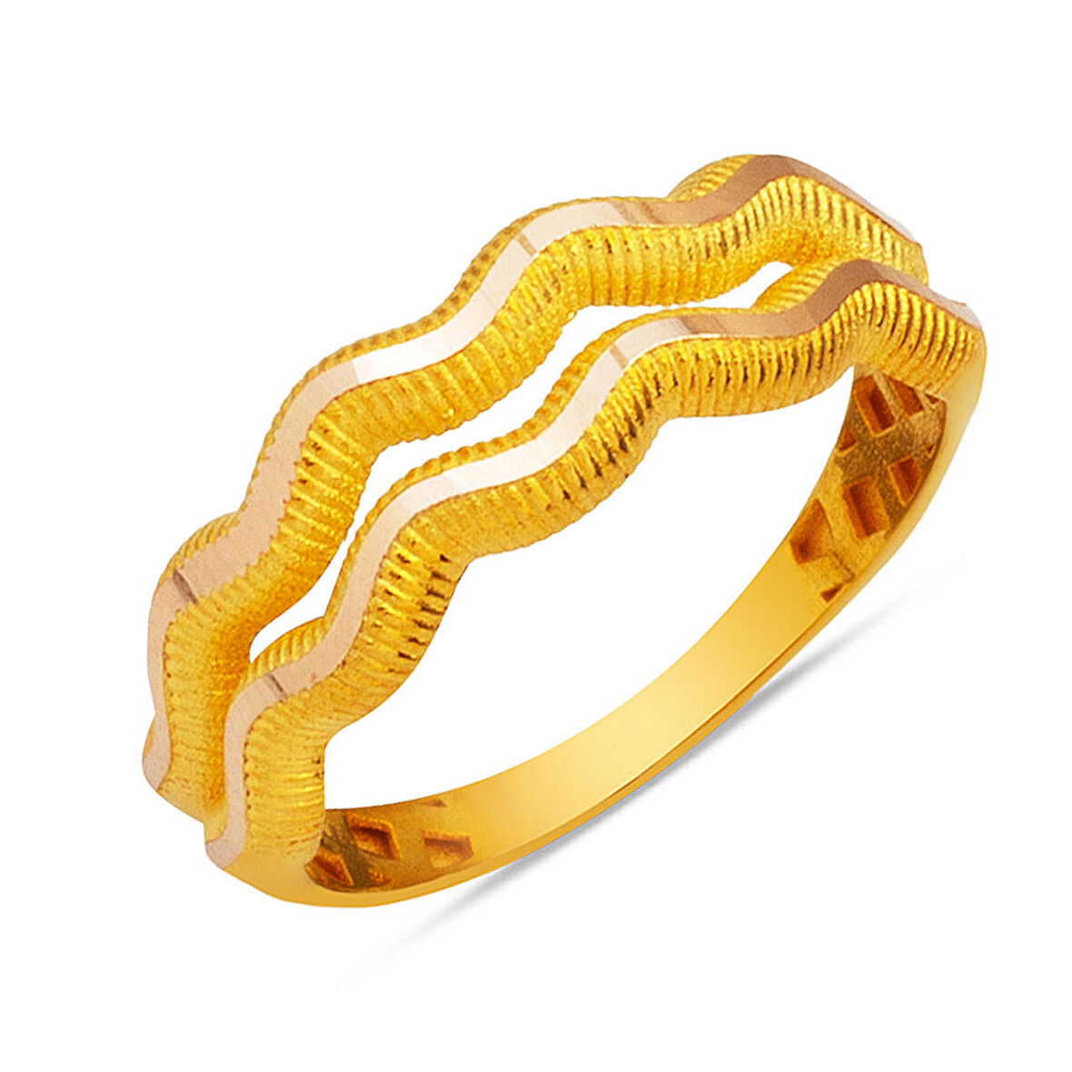 2 Sıra Zikzak Ajda Yüzük 14 Ayar Altın