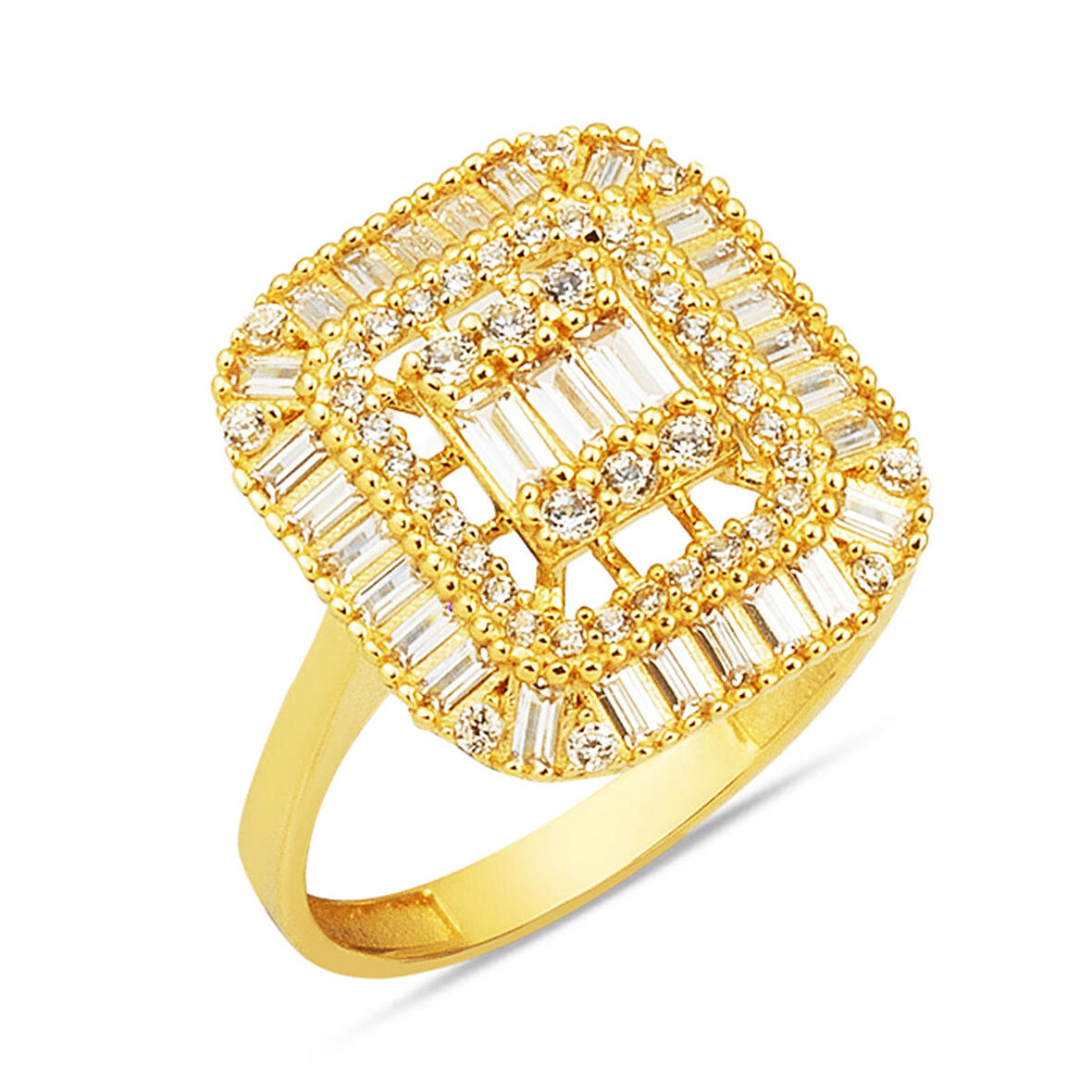 Safira 14 Ayar Altın Baget Yüzük