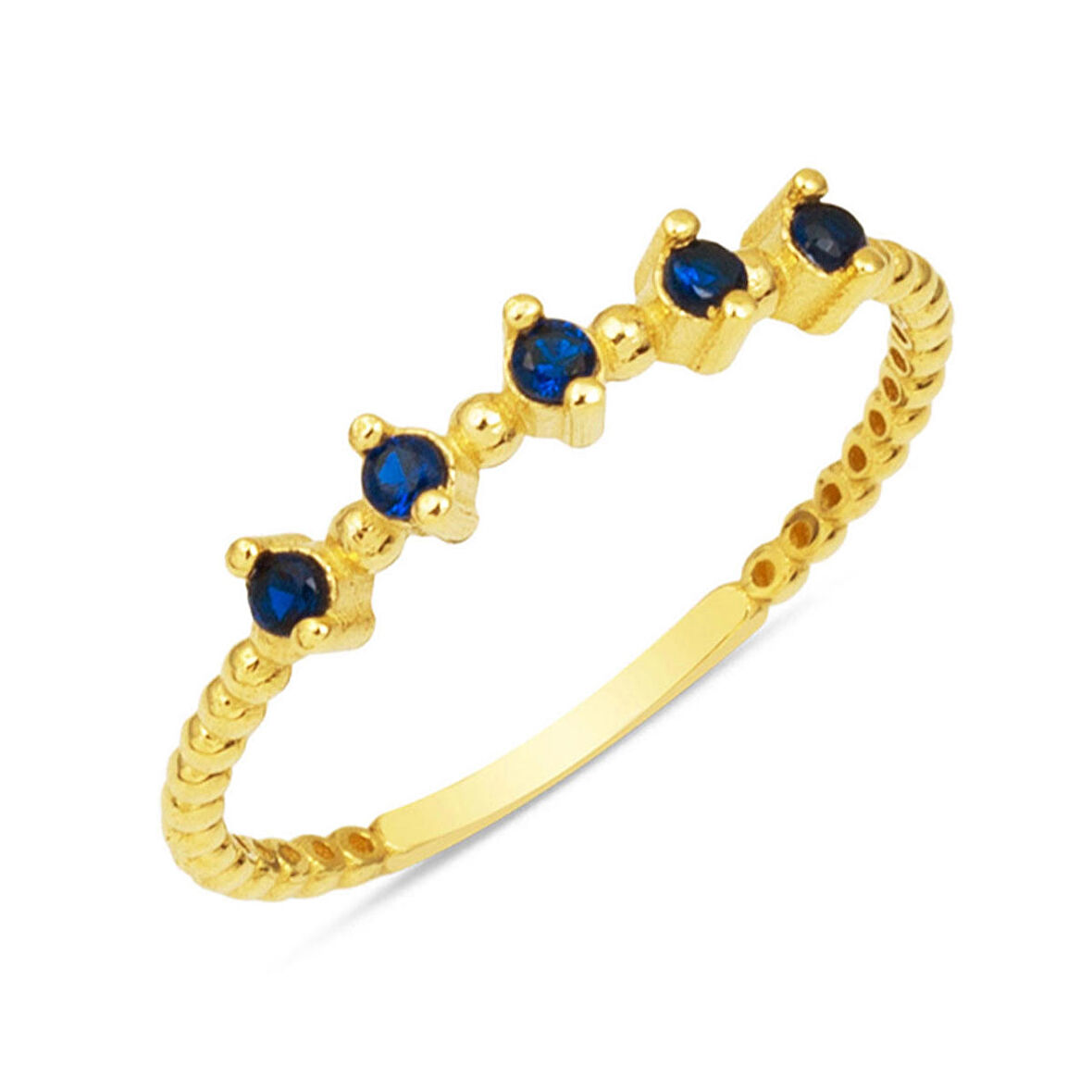 Lacivert Taşlı 14 Ayar Altın Yüzük