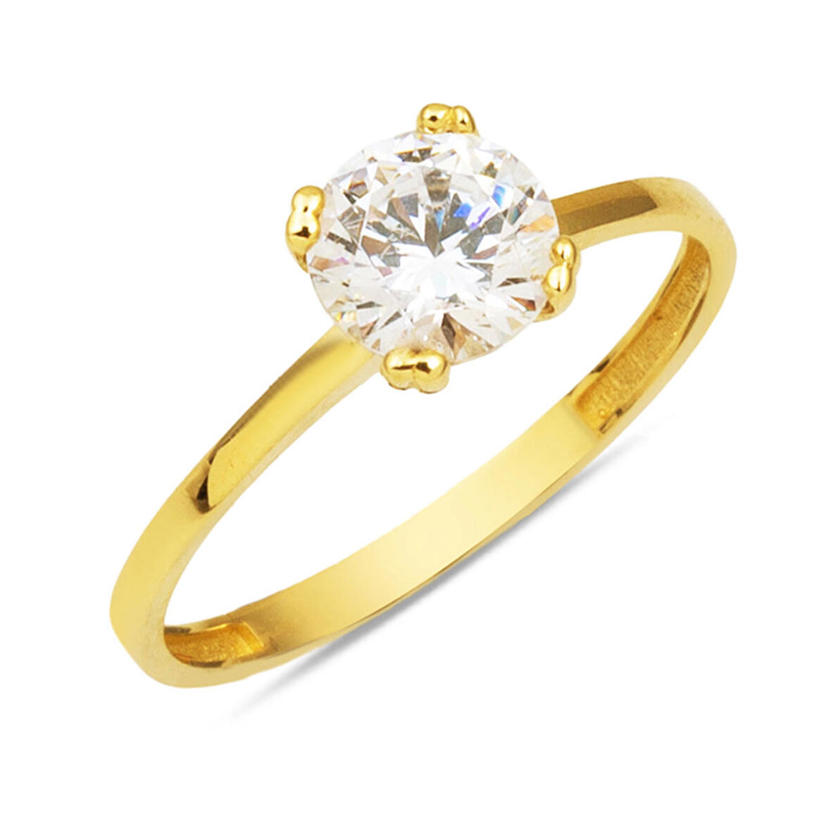 Zarif 14 Ayar Altın Tektaş Yüzük