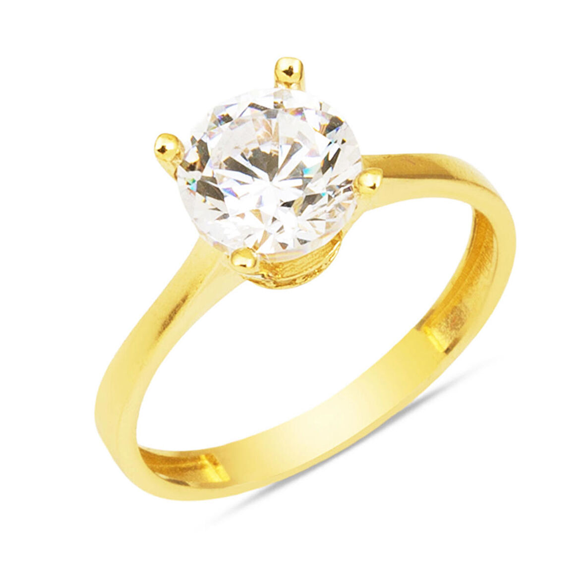 Taç 14 Ayar Altın Tektaş Yüzük