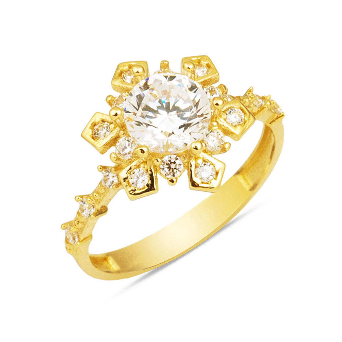 Serenay 14 Ayar Altın Tektaş Yüzük