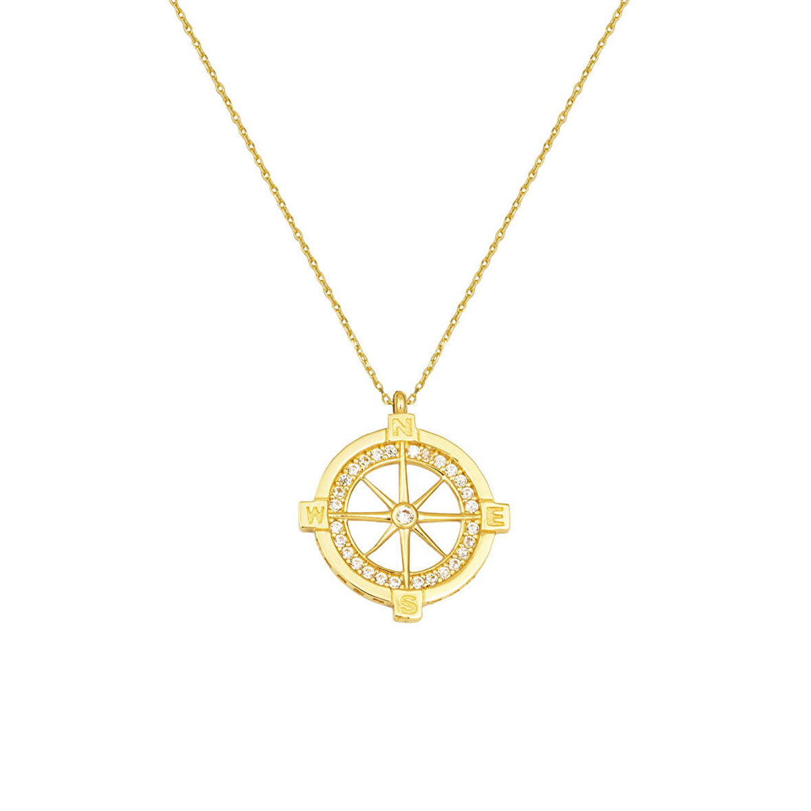 Pusula Yıldızı Altın Kolye 14 Ayar