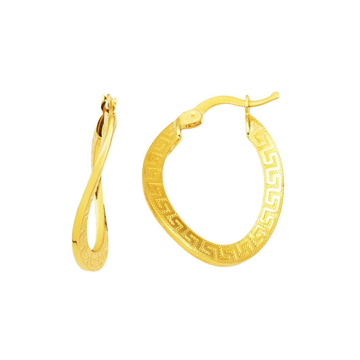 Versage Kıvrımlı 14 Ayar Altın Halka Küpe