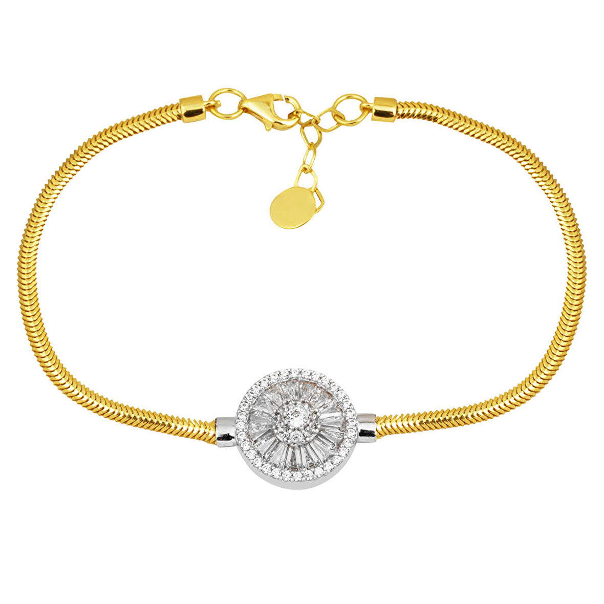 Balıksırtı Zincirli Altın Baget Bileklik 14 Ayar