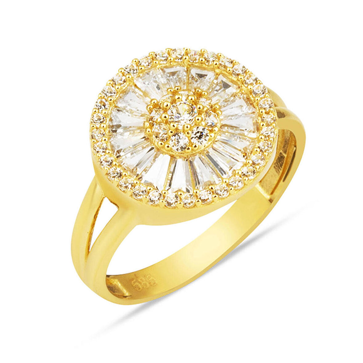 Bagetli 14 Ayar Altın Yüzük