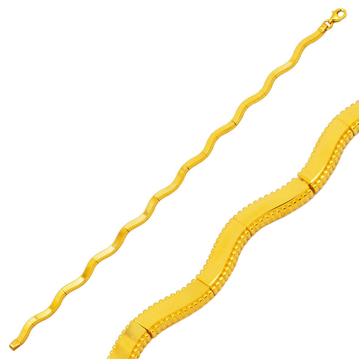 Ajda Zikzak Model 14 Ayar Altın Bileklik