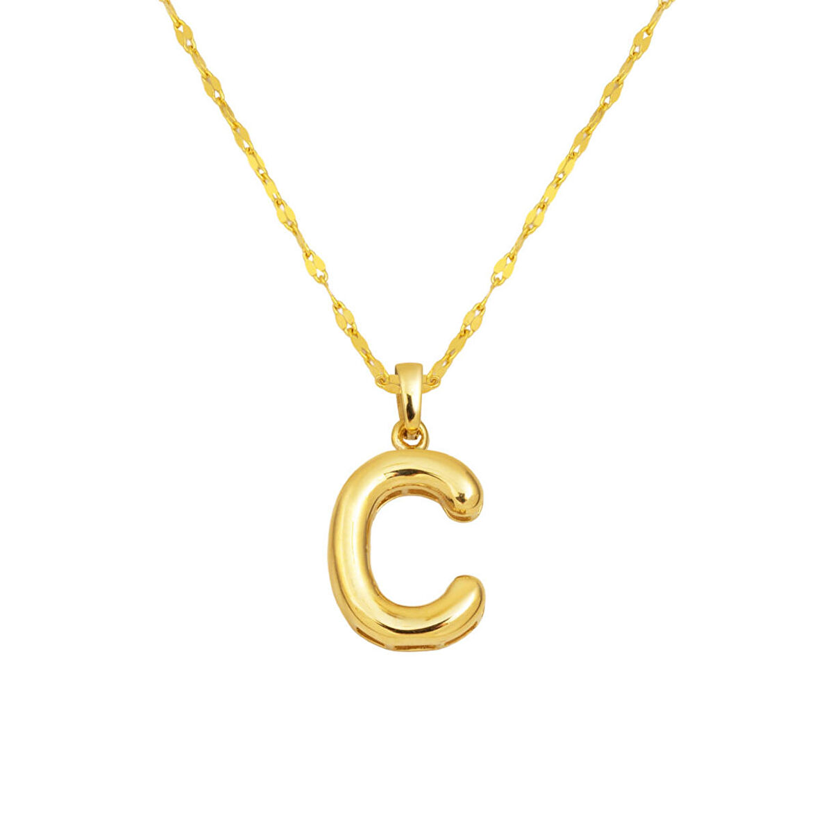 C Balon Harf 14 Ayar Altın Kolye