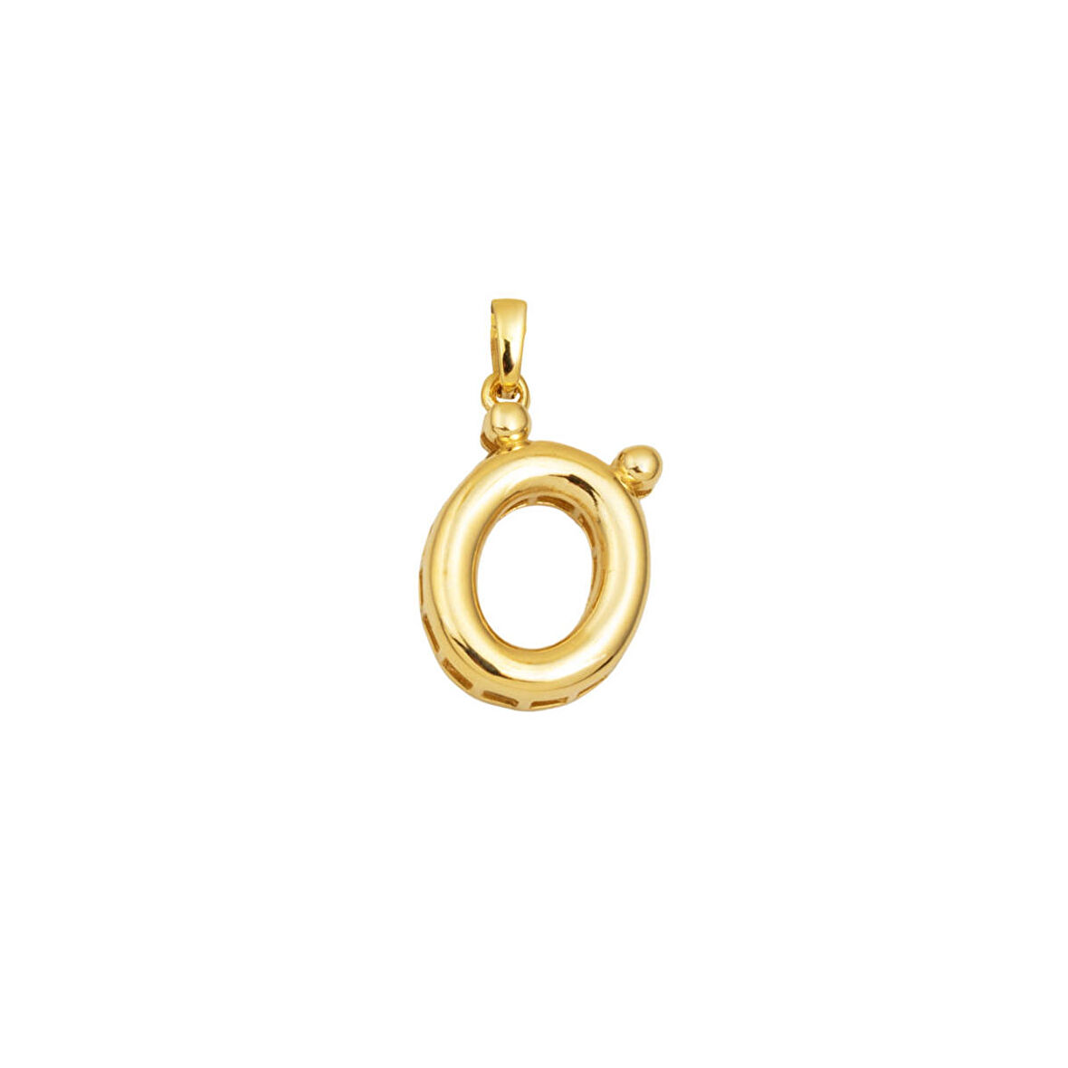 Balon Formlu Ö Harfi Kolye Ucu 14 Ayar