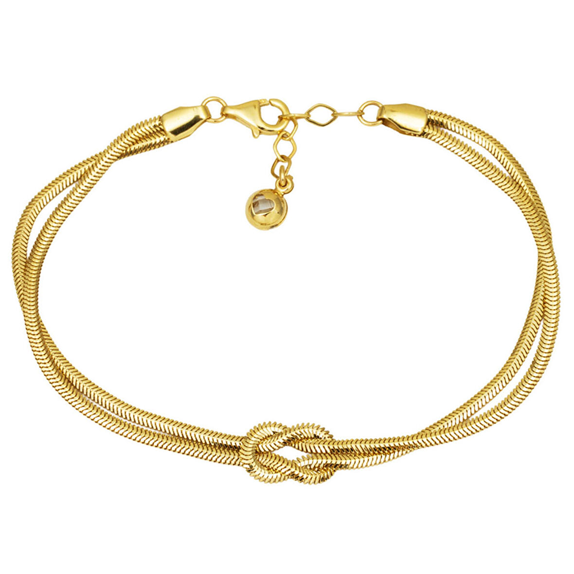 Düğümlü Balıksırtı 14 Ayar Altın Zincir Bileklik