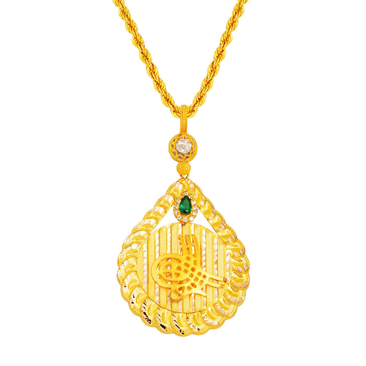 Tuğralı 14 Ayar Altın Kolye