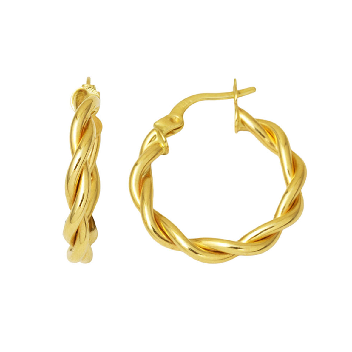 Burgulu Halka Altın Küpe 14 Ayar