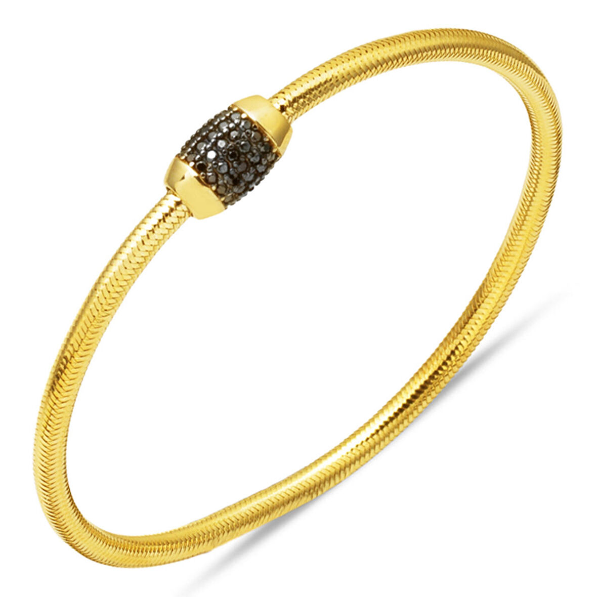 Oniks Taşlı Altın İtaly Bileklik 14 Ayar