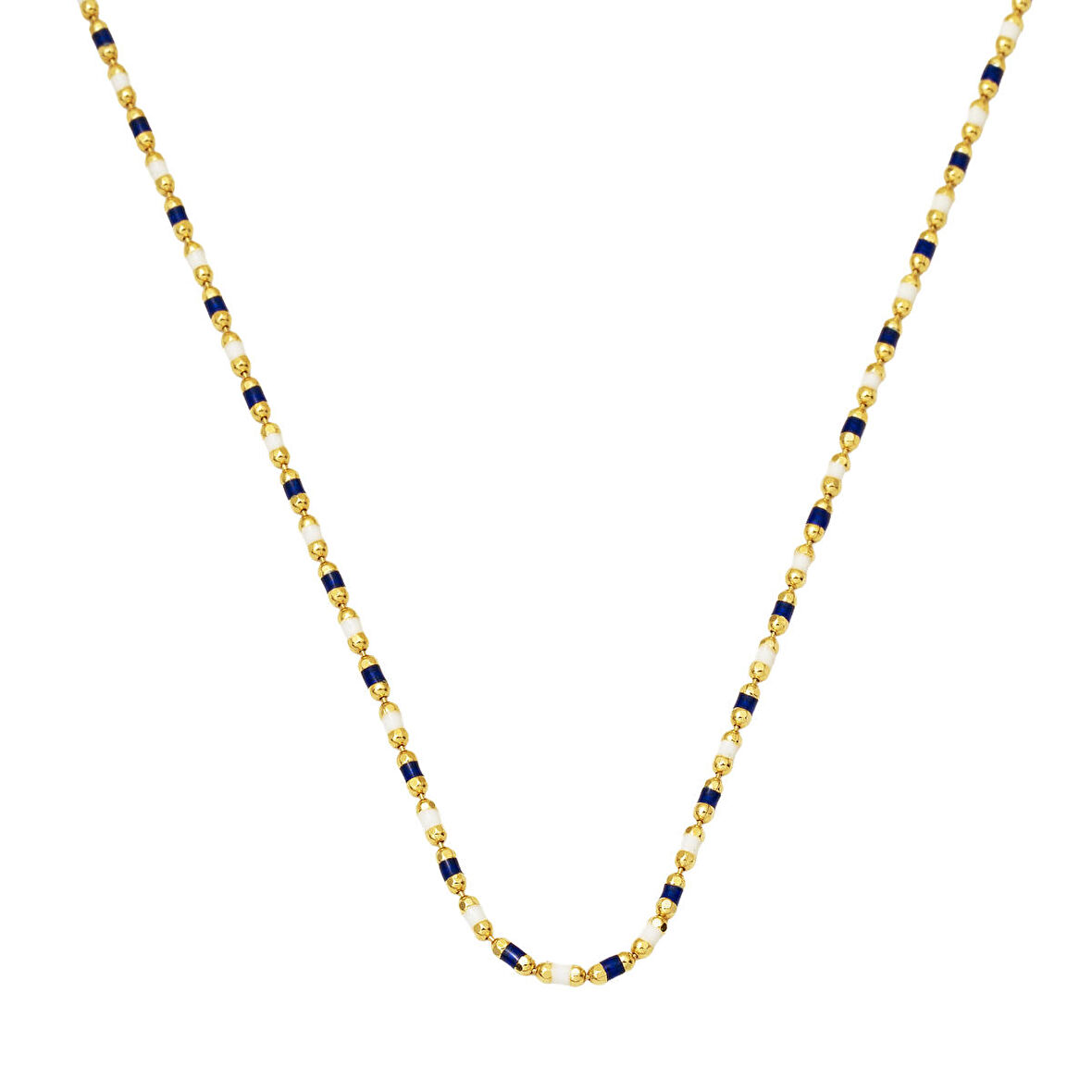 14 Ayar Altın Lacivert Mineli Kolye