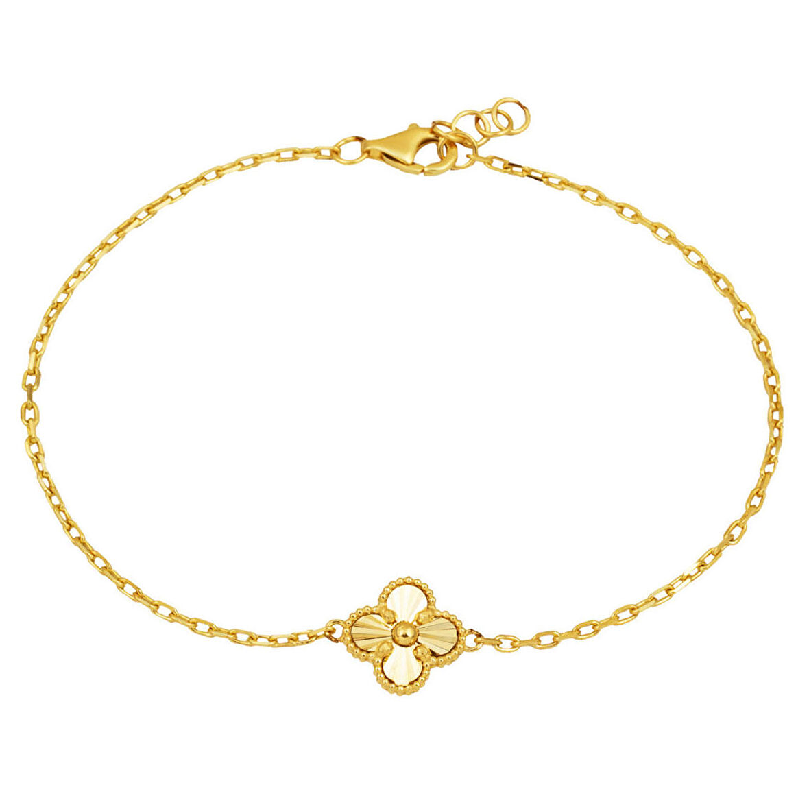 Yoncalı Sarı Altın Zarif Bileklik