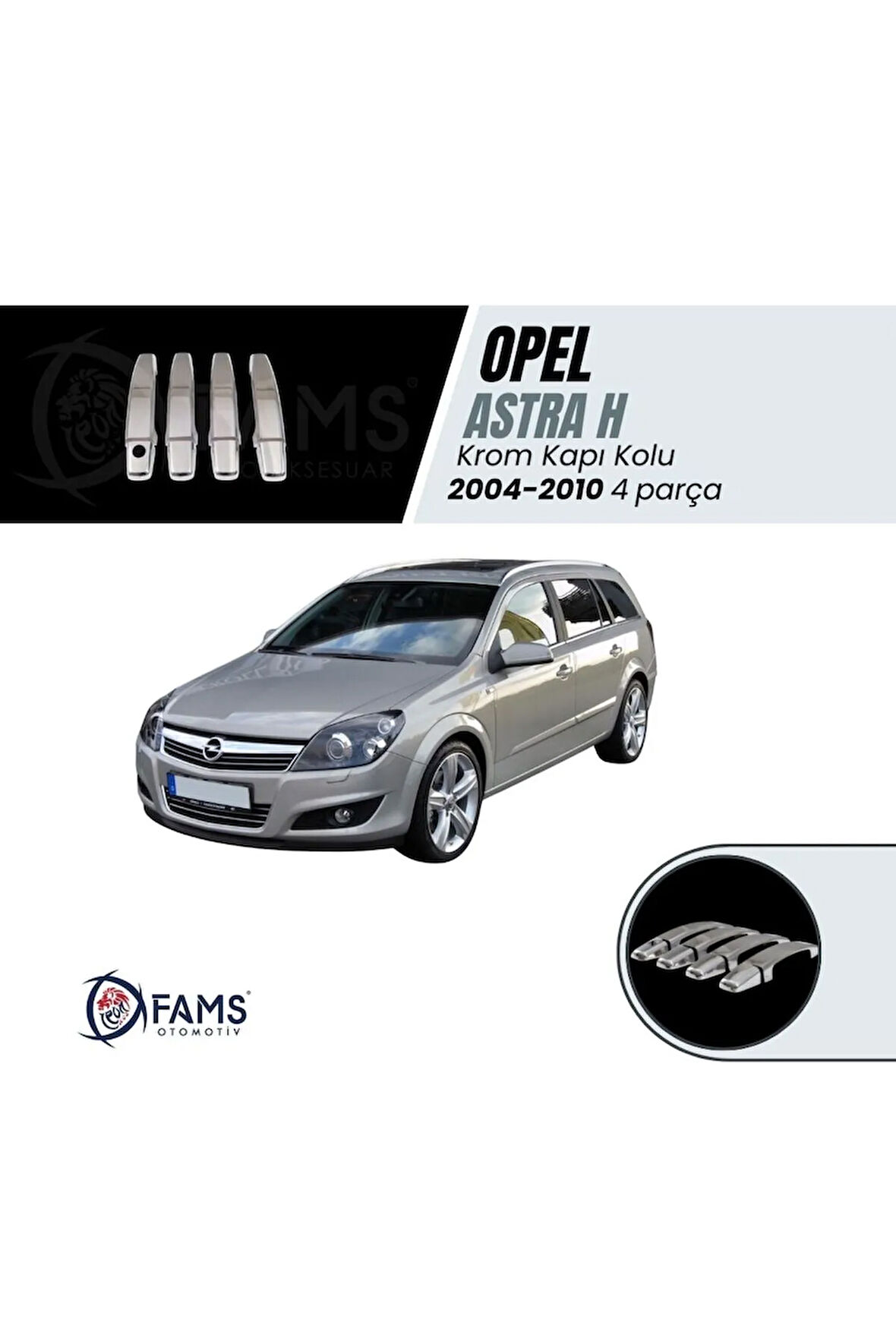 Opel Astra H Krom Kapı Kolu 4 Kapı 2004-2010 P. Çelik