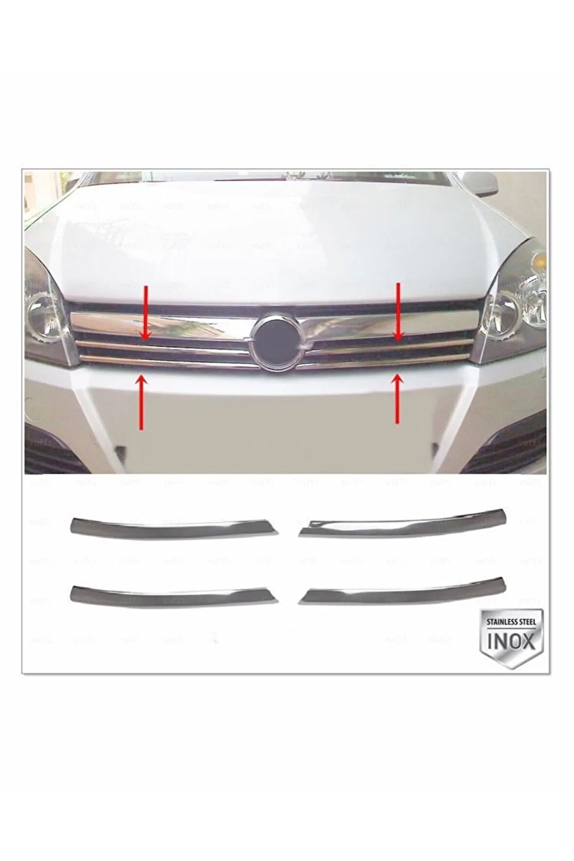 Opel Astra H Krom Ön Panjur 4 Prç. 2004-2010 Arası P. Çelik