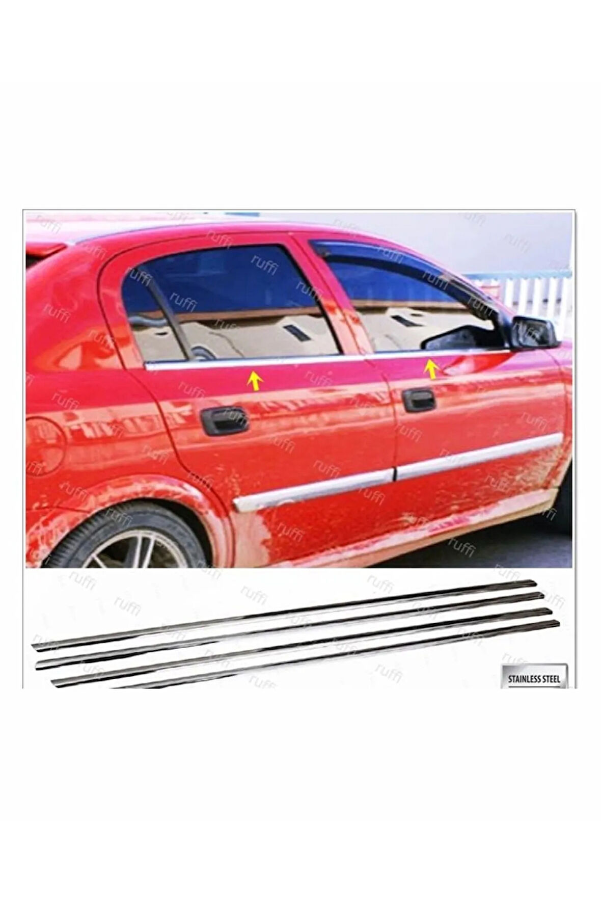 Opel Astra G Krom Cam Çıtası 4 Prç. 1998-2004 Arası P. Çelik