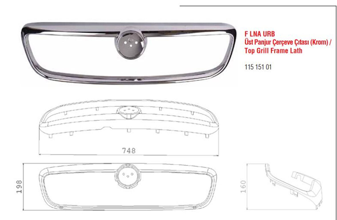 Fiat On Panjur Cercevesi (krom) Linea Urban 07> - Eser 11515101