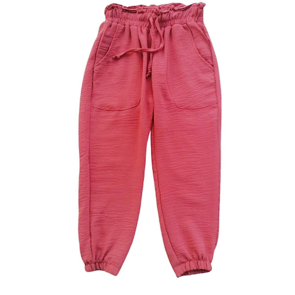 5-10 Yaş Kız Çocuk Pantolon Dokuma Gül Kurusu 