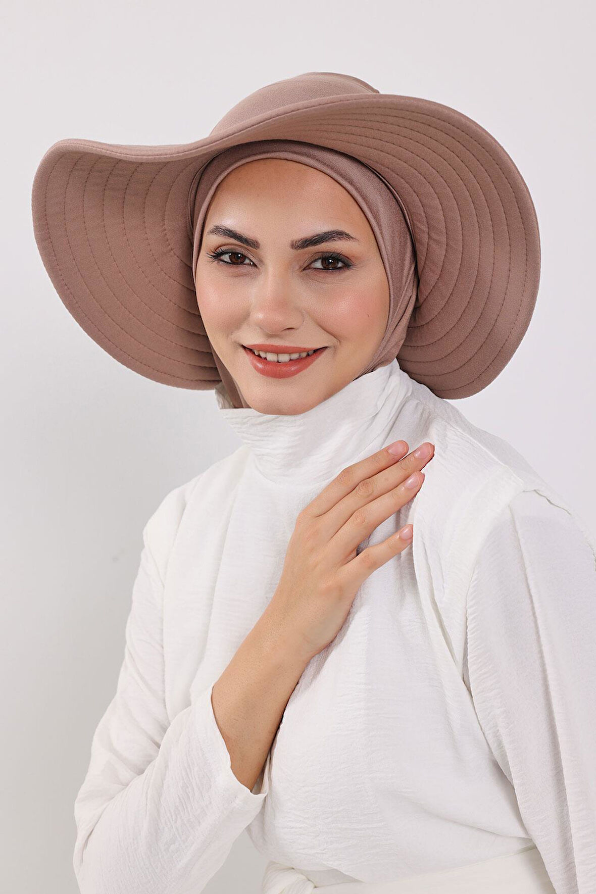 Türban Üzeri Penye Pratik Tak-Çık Fiyonklu Şapka,SP-4,SP-4