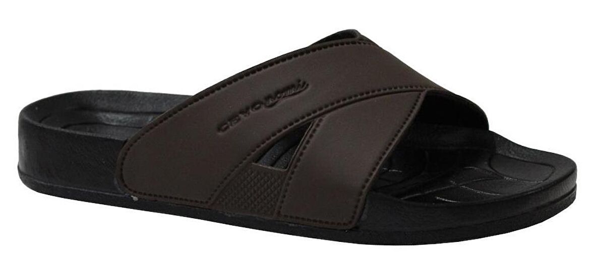 Ceyo Bermuda-M1 Kahve Ortapedik Erkek Terlik & Sandalet