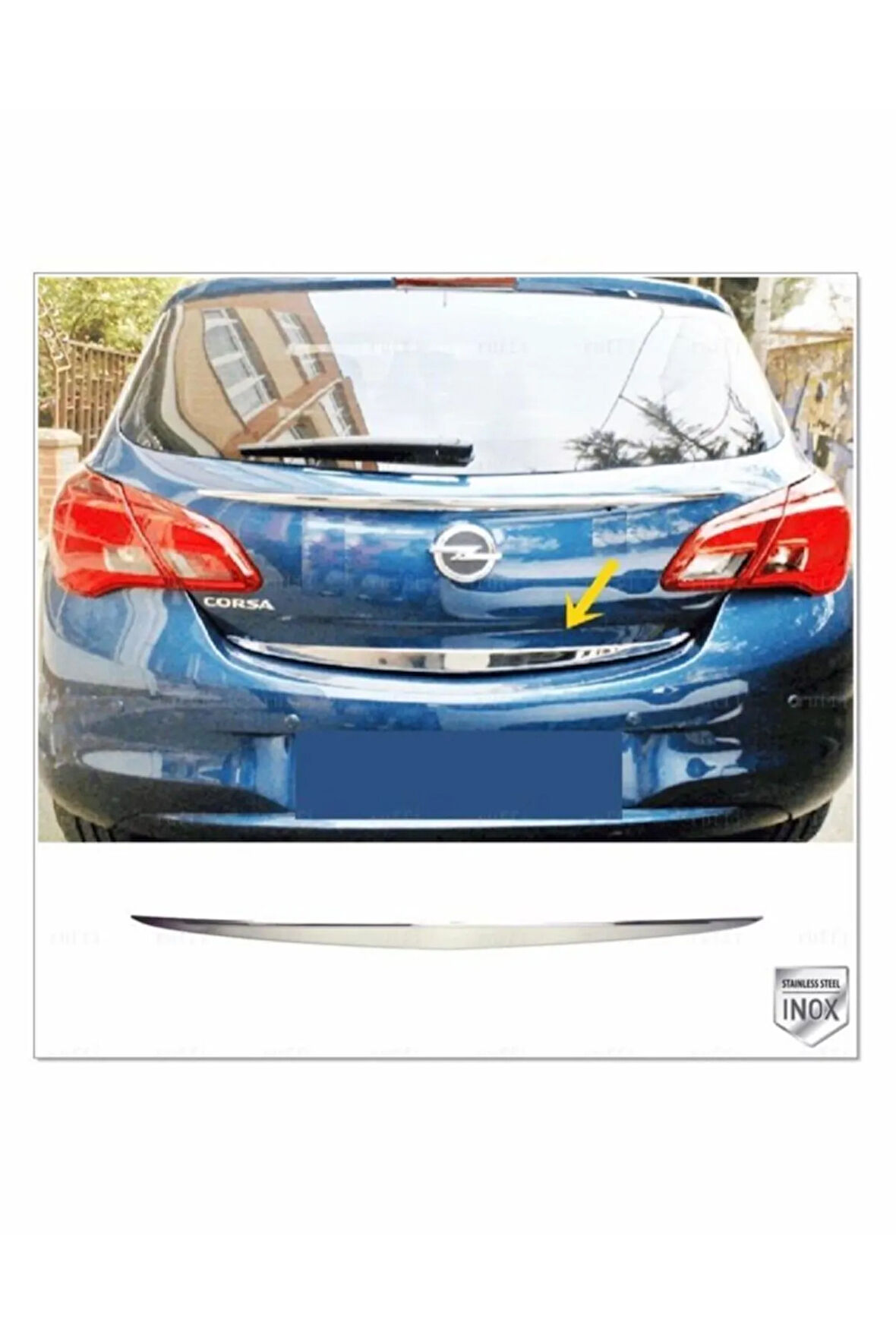 Opel Corsa E Krom Bagaj Alt Çıtası 2014 Üzeri P.çelik