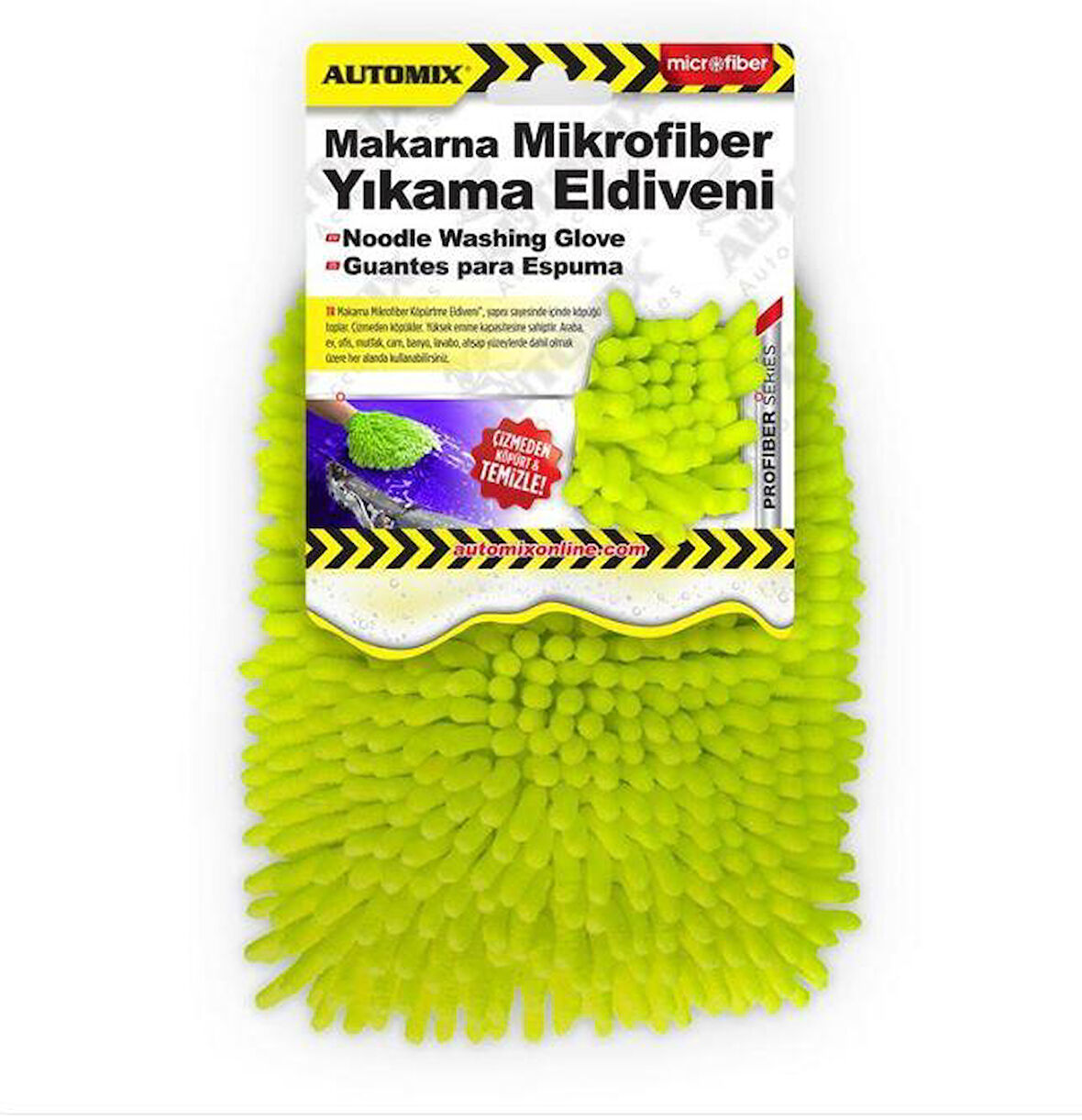 Automix Makarna Mikrofiber Yıkama Eldiveni Yeşil