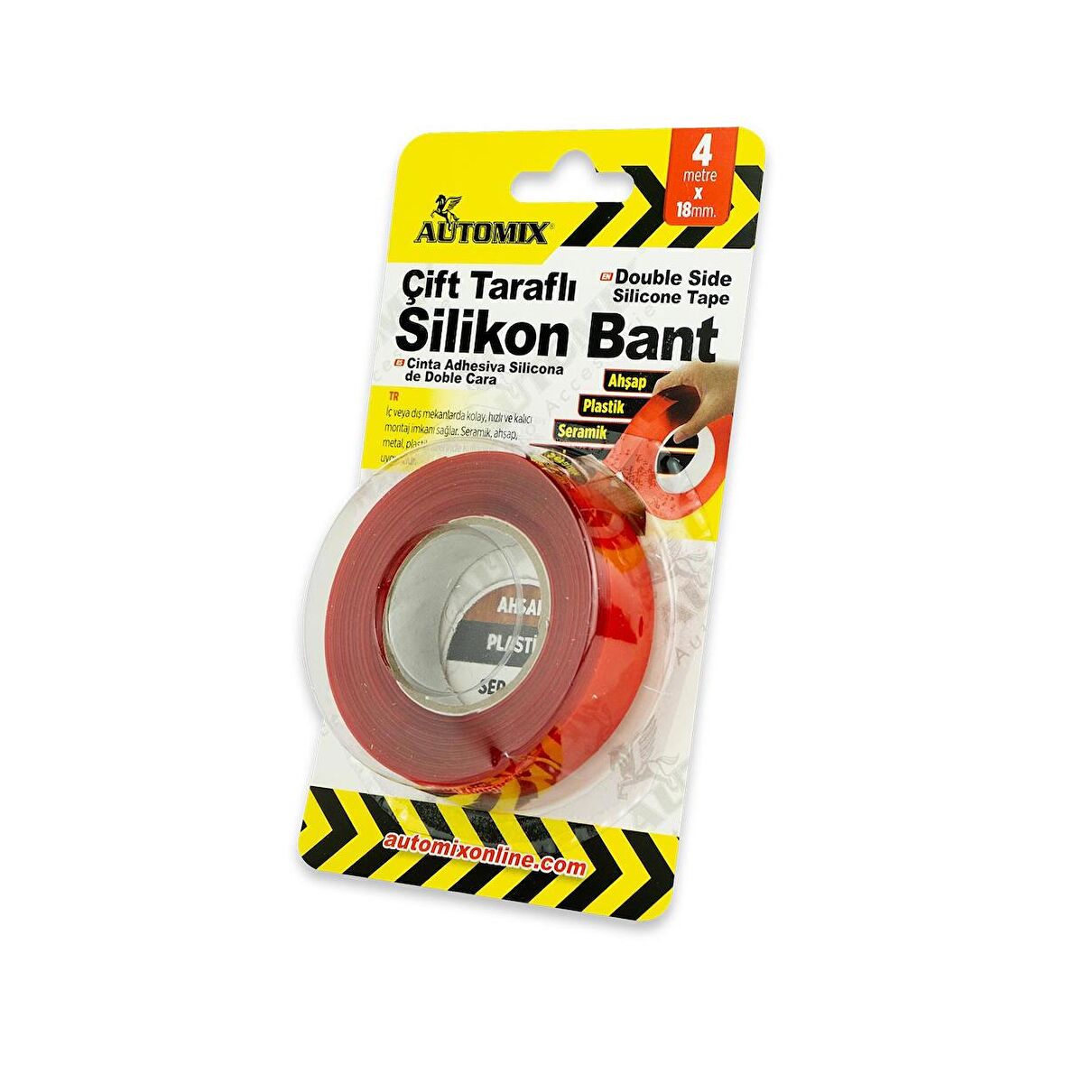 Automix Silikon Çift Taraflı Bant 18mm x 4 Metre