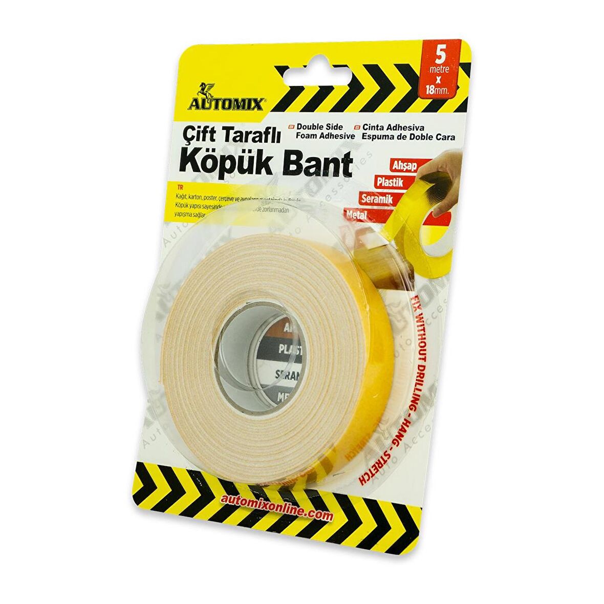 Automix Köpük Çift Taraflı Bant 18mm x 5 Metre