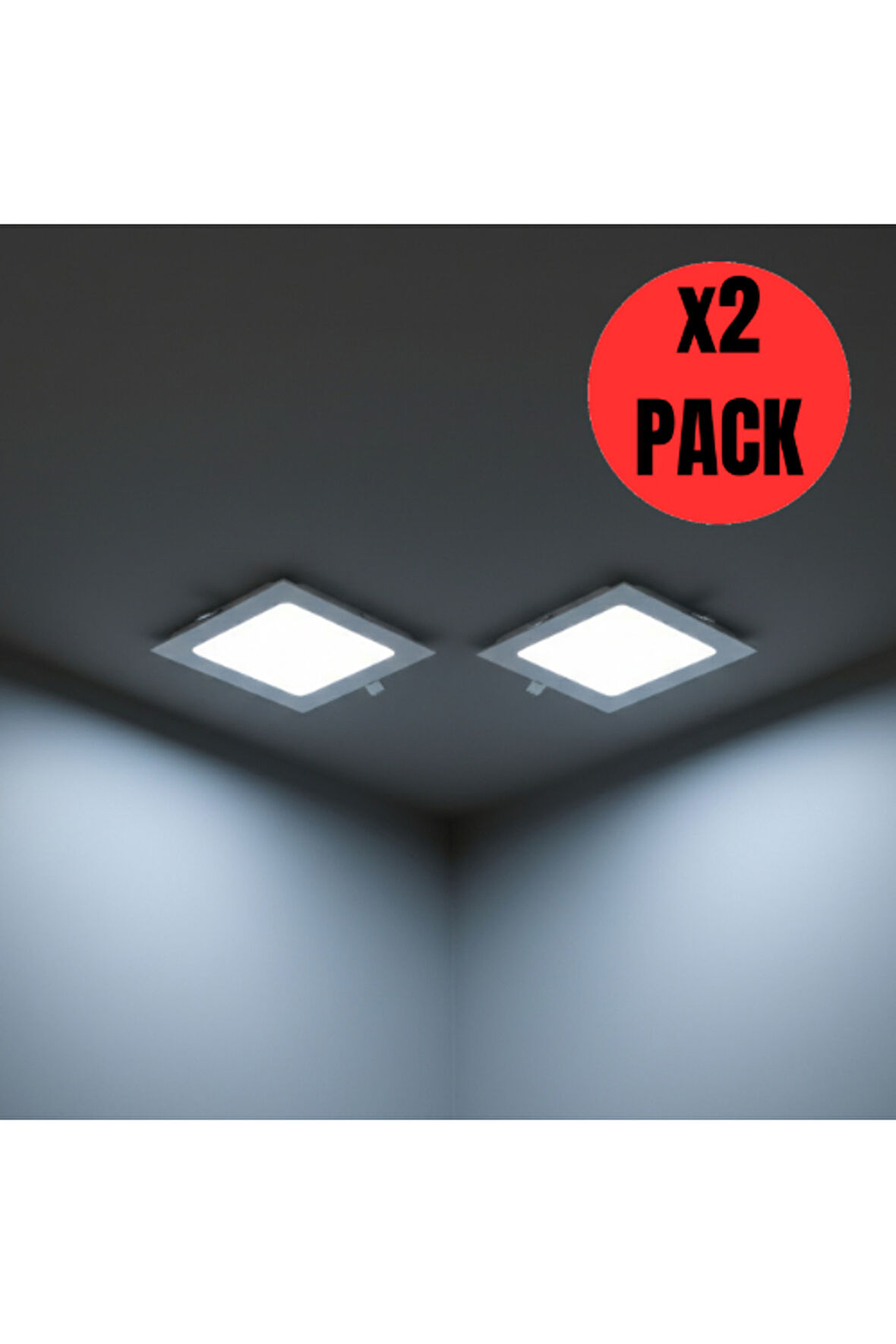 KDL 411 Slim Kare LED Panel 2'li Spot Gömme 6W 510 Lümen - Beyaz-6500K