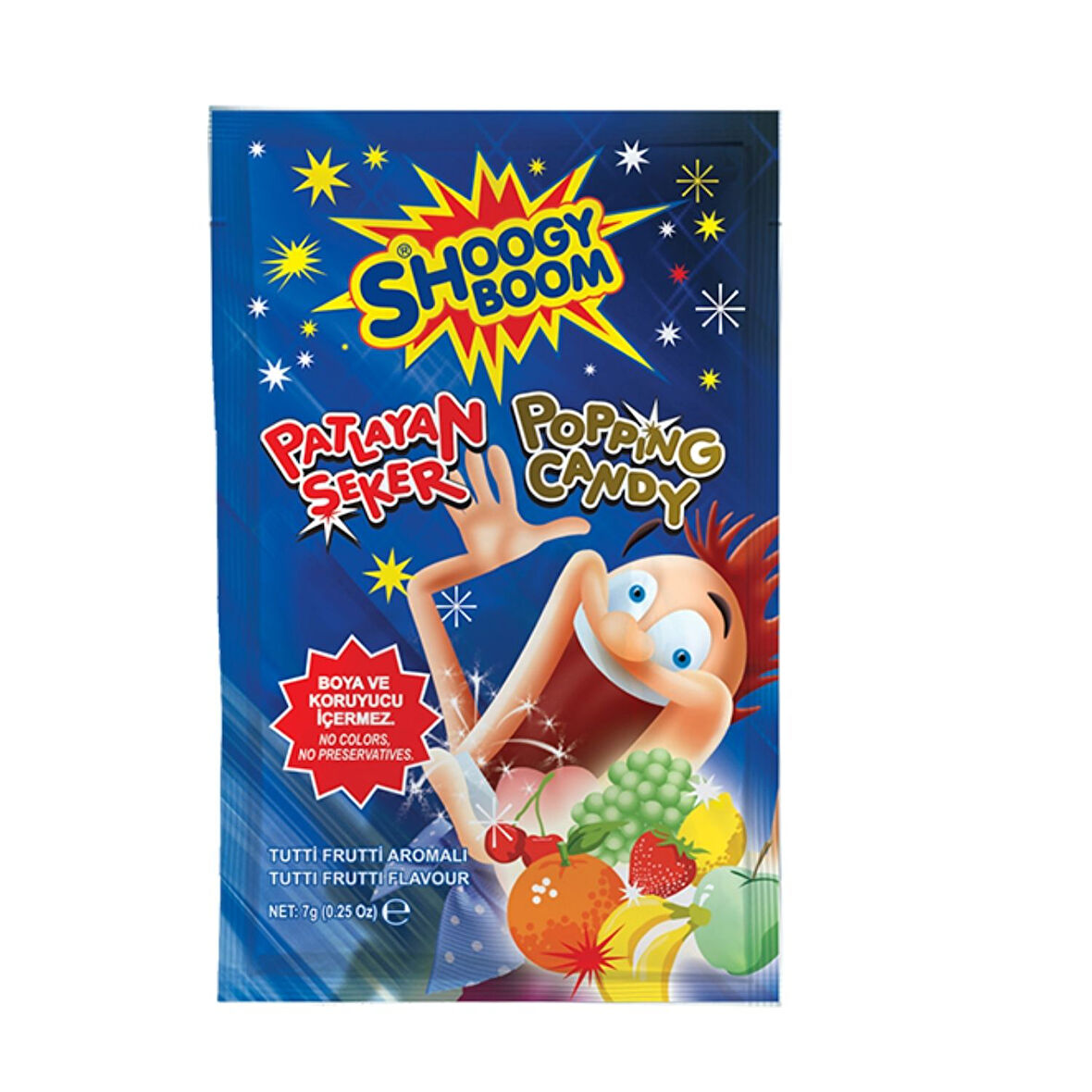 Shoogy Boom Tutti Frutti Aromalı Patlayan Şeker 7 Gr. 1 Adet