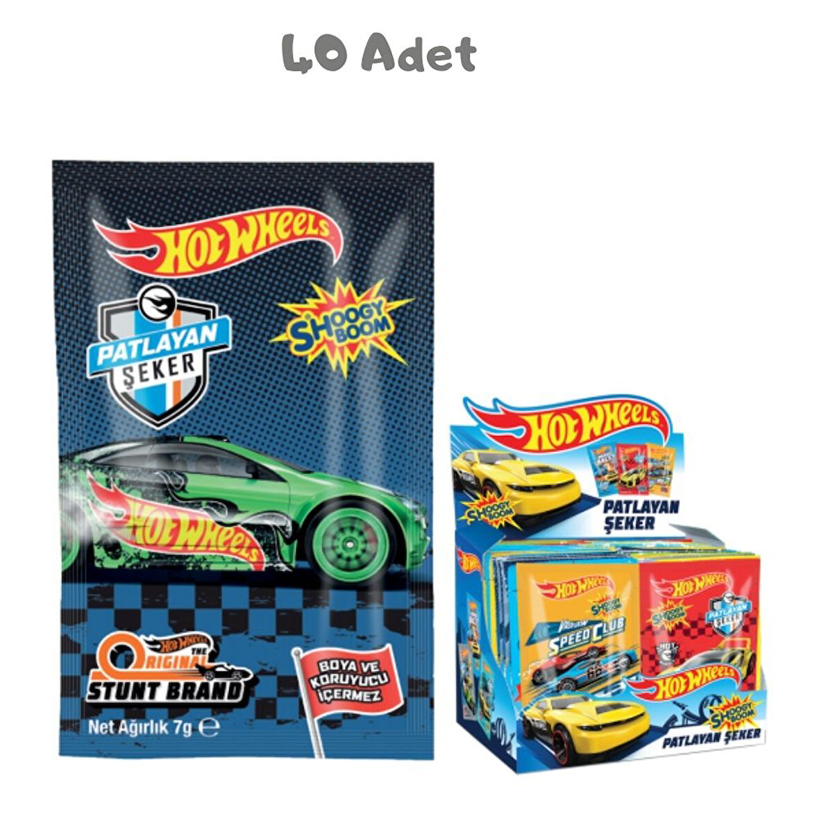 Hot Wheels Çilek Aromalı Patlayan Şeker 7 Gr. 40 Adet