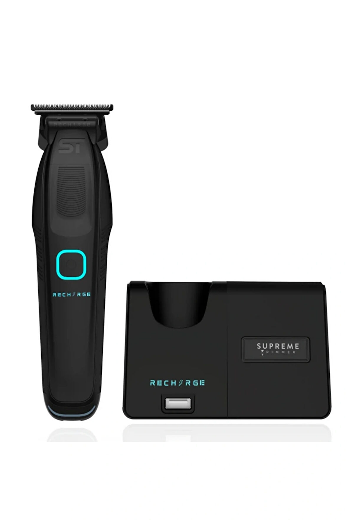 Supreme Trimmer Siyah Recharge Trimmer – 3 Şarj Seçeneği, Çıkarılabilir Pil, RGB LED Göstergeli