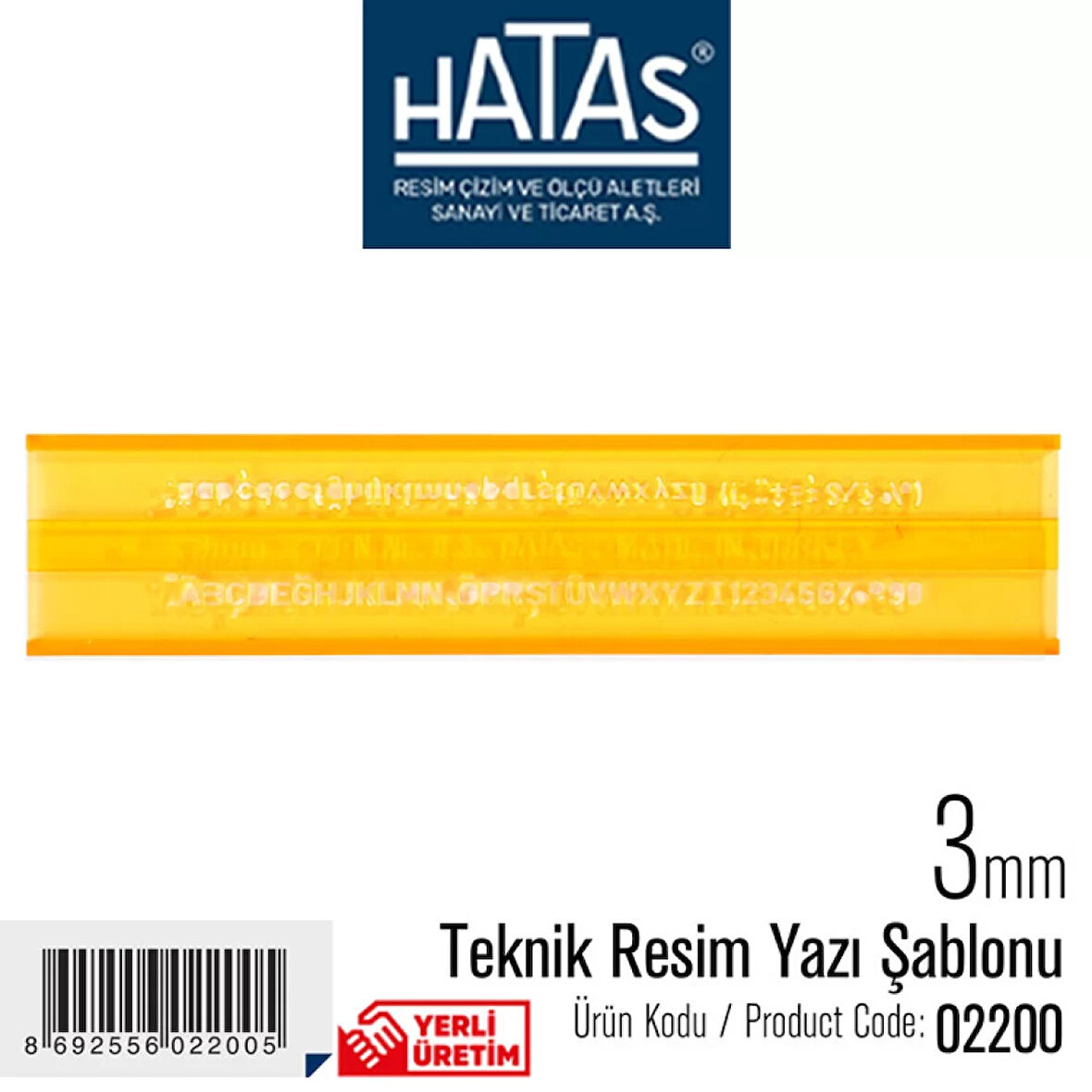 Hatas Teknik Resim Yazı Şablonu 3mm /  02200