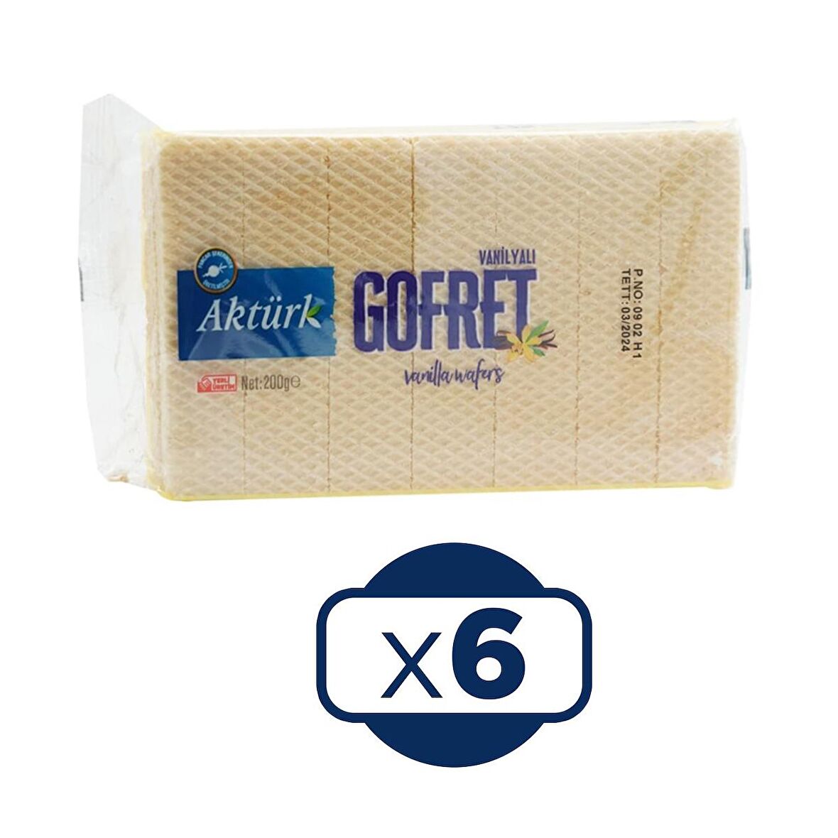 Aktürk Sade Gofret 200 gr 6 lı