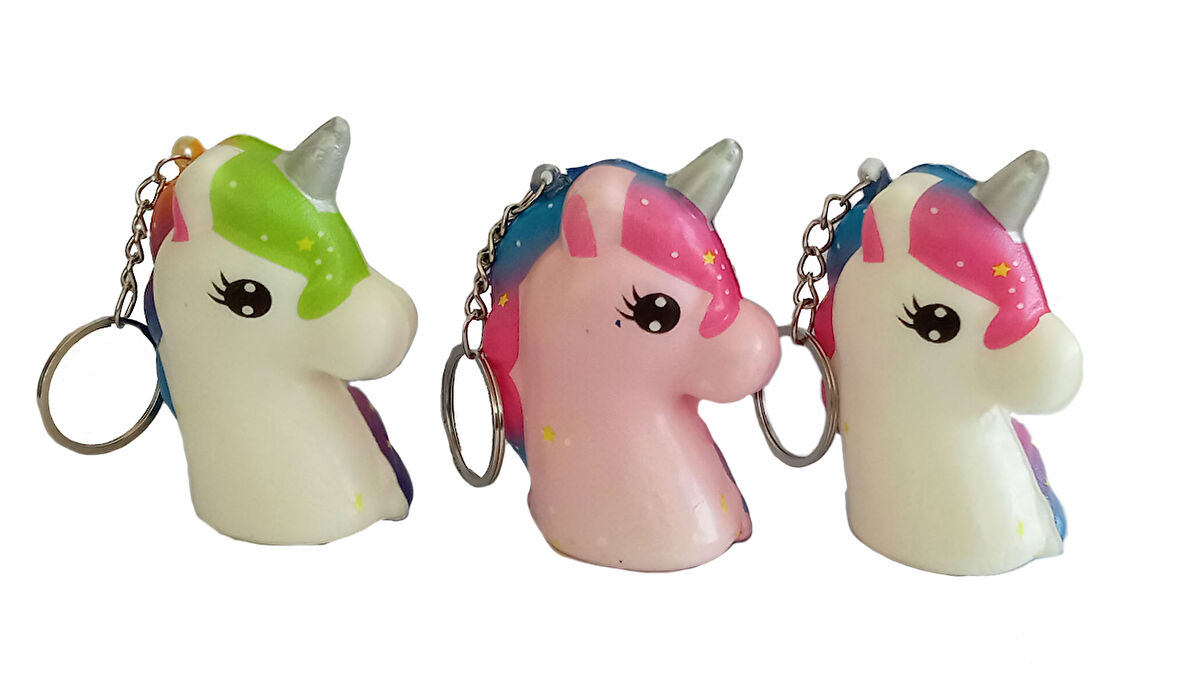 ( 3 Adet ) Unicorn Şeklinde Squishy Orta Boy Sukuşi Oyuncak