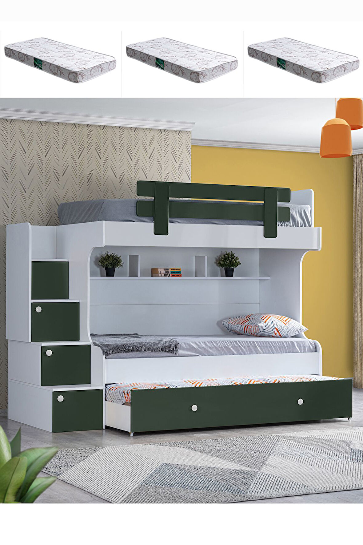 Ranza, Loof Yavrulu Ranza, Mavi + 3 Adet Comfort Yatak