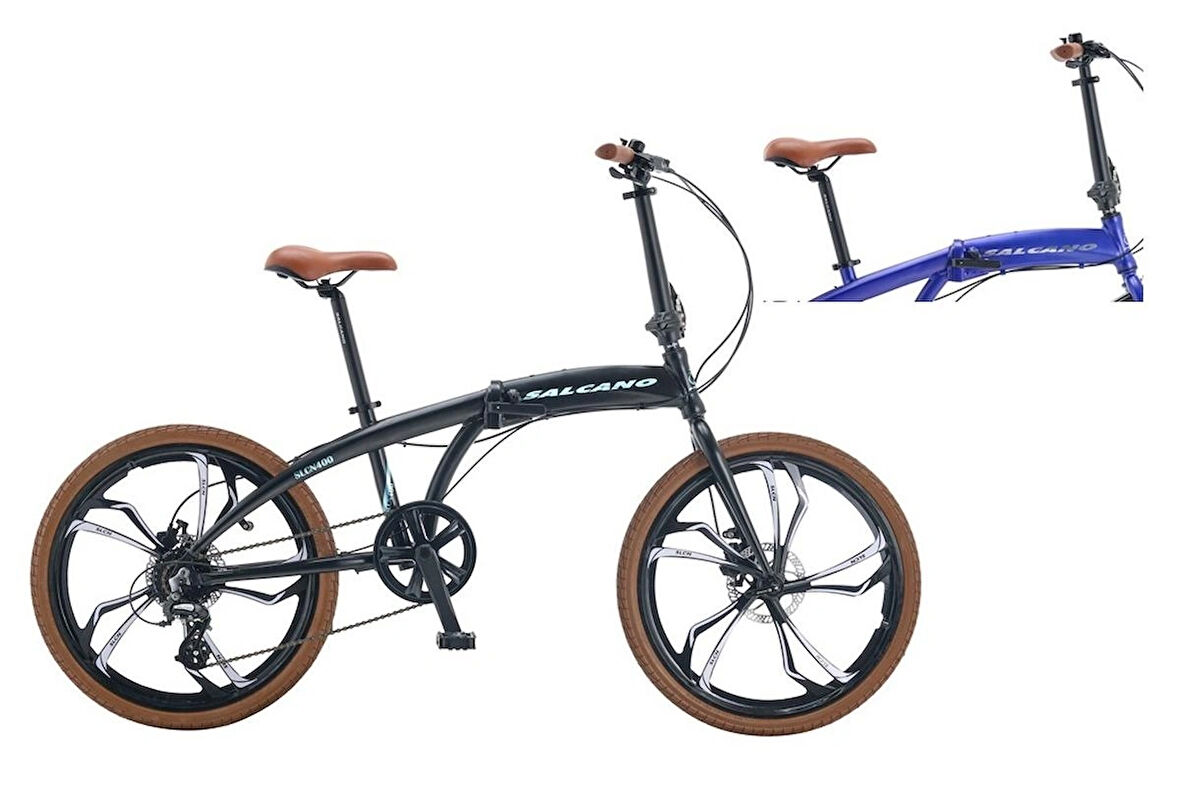 Salcano SLCN400 24 HD Fren Altus 8 Vites 24 Jant Katlanır Bisiklet Azur Mavi Gümüş