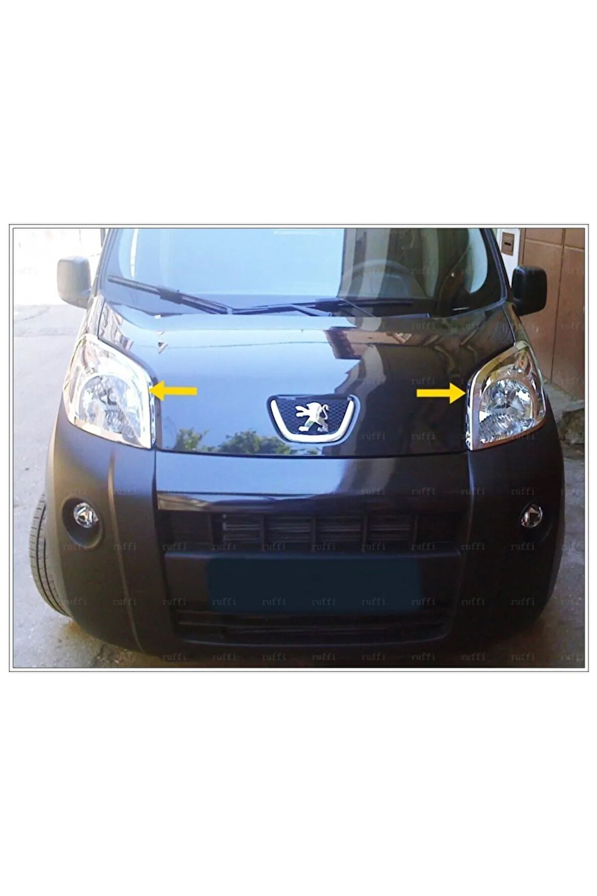 Peugeot Bipper Krom Far Çerçeve 2 Parça 2008 Üzeri Paslanmaz Çelik