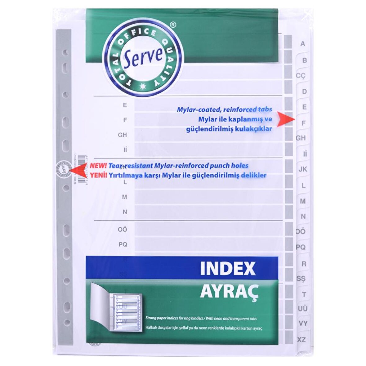 Serve Seperatör A-Z Kağıt A4 SV5328