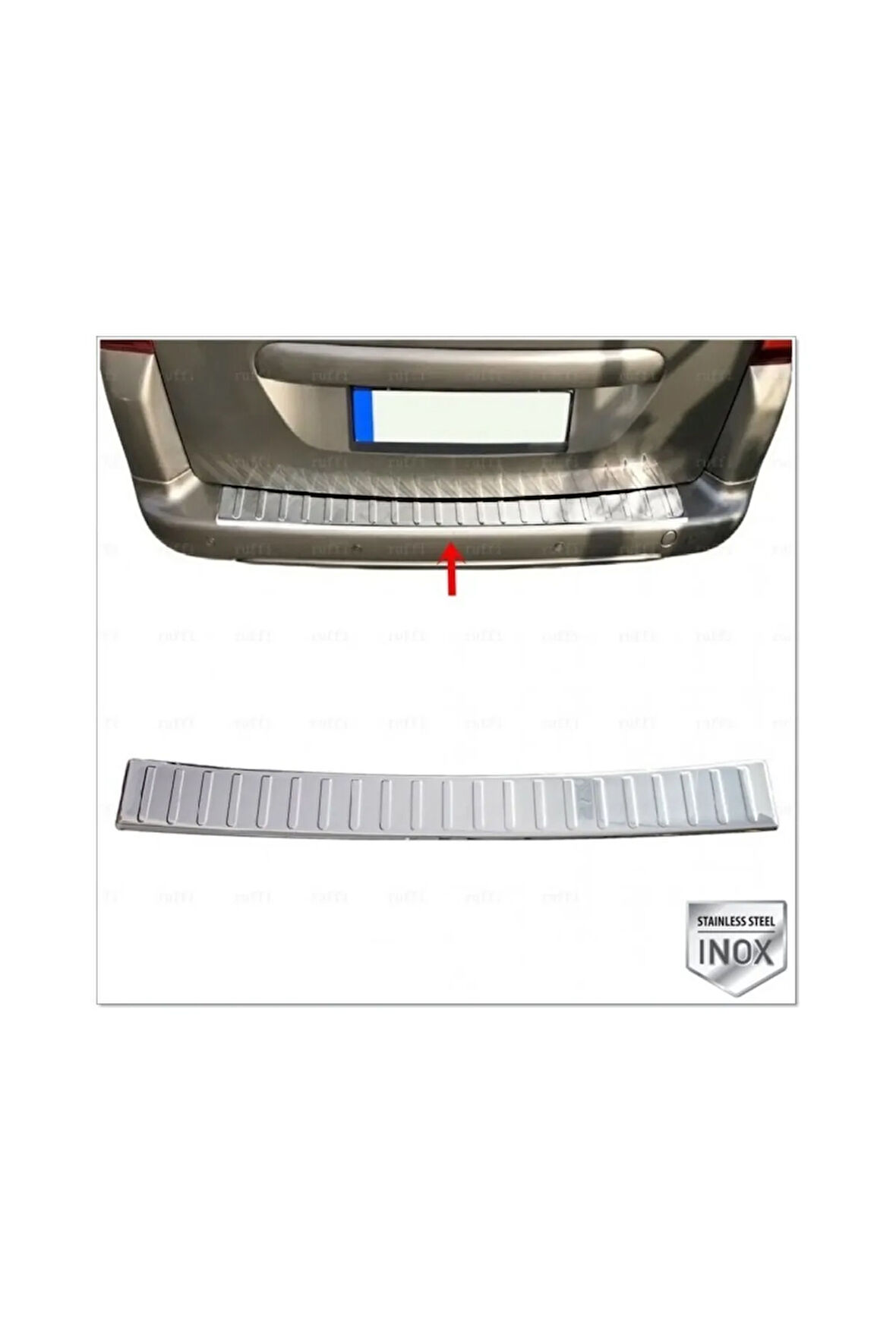 Citroen Berlingo Krom Arka Tampon Üzeri Koruma 2008-2018 Arası Paslanmaz Çelik