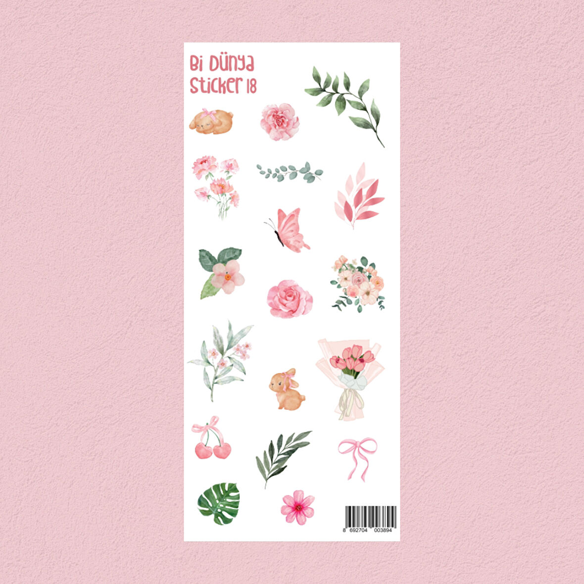 M18  Küçük Tavşanın Dünyası Sticker Seti
