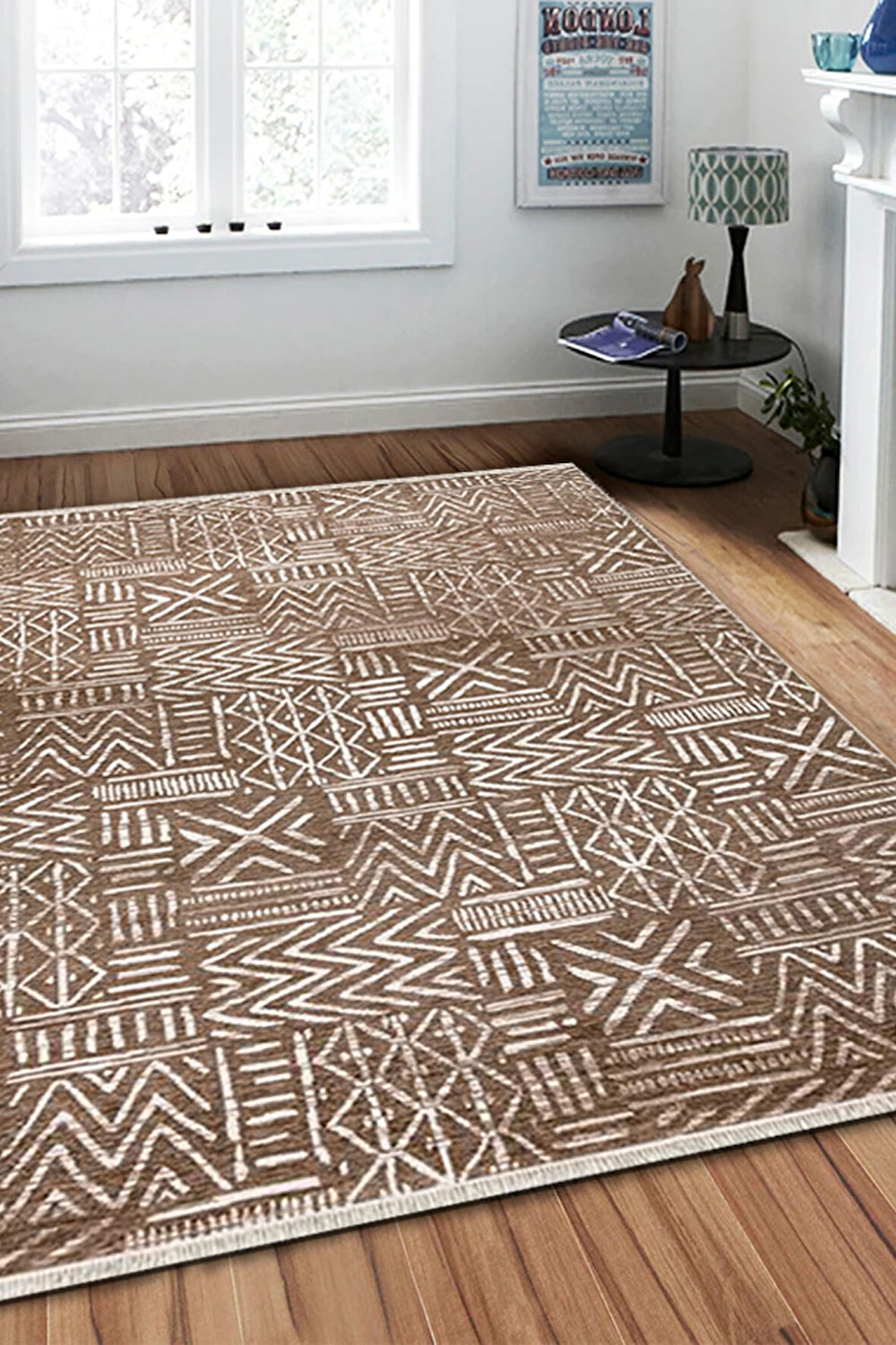 KİLİMİSTA MİLANO ML202 Açık Bej Leke Tutmaz Antialerjik Yıkanılabilir Dokuma Dekoratif Halı Kilim