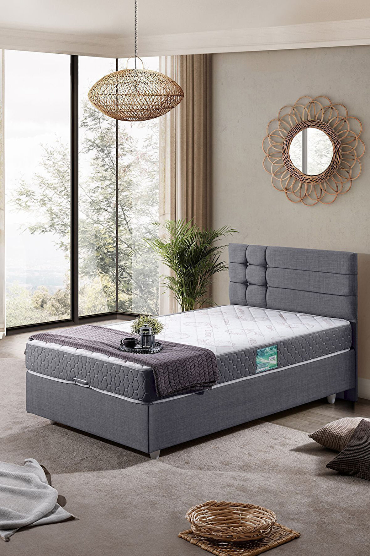 Viyana Tek Kişilik Baza Başlık Comfort Yatak Seti