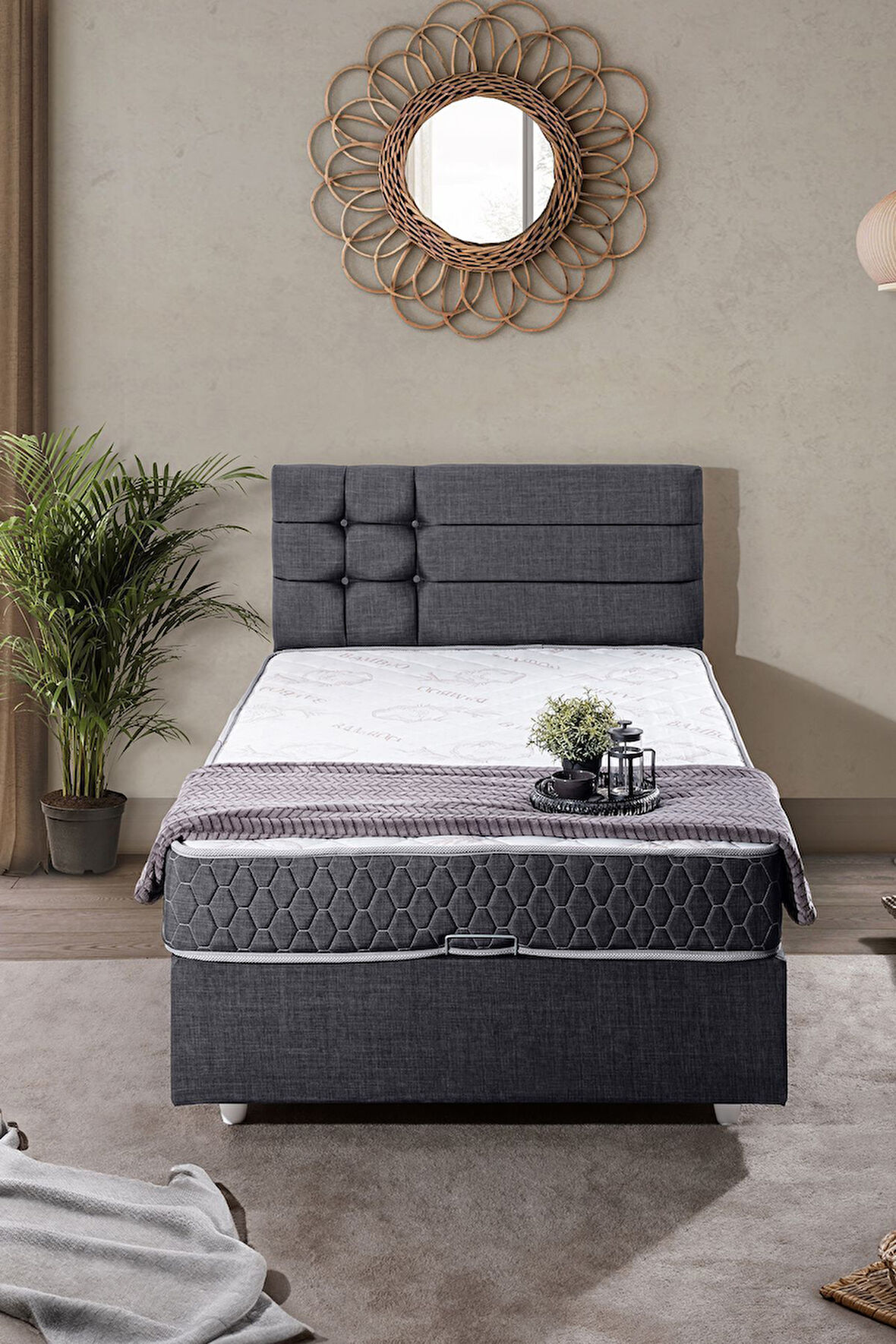 Viyana Tek Kişilik Baza Başlık Comfort Yatak Seti