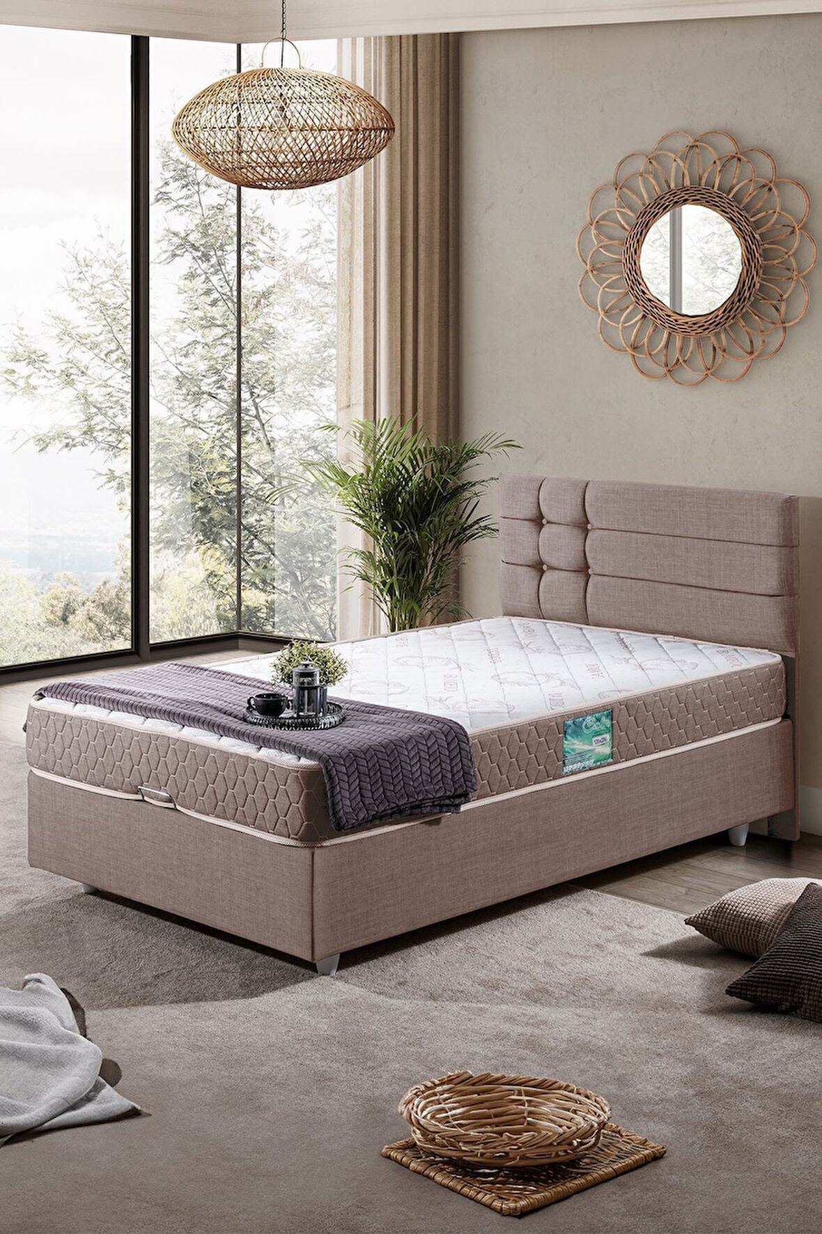 Viyana Tek Kişilik Baza Başlık Comfort Yatak Seti