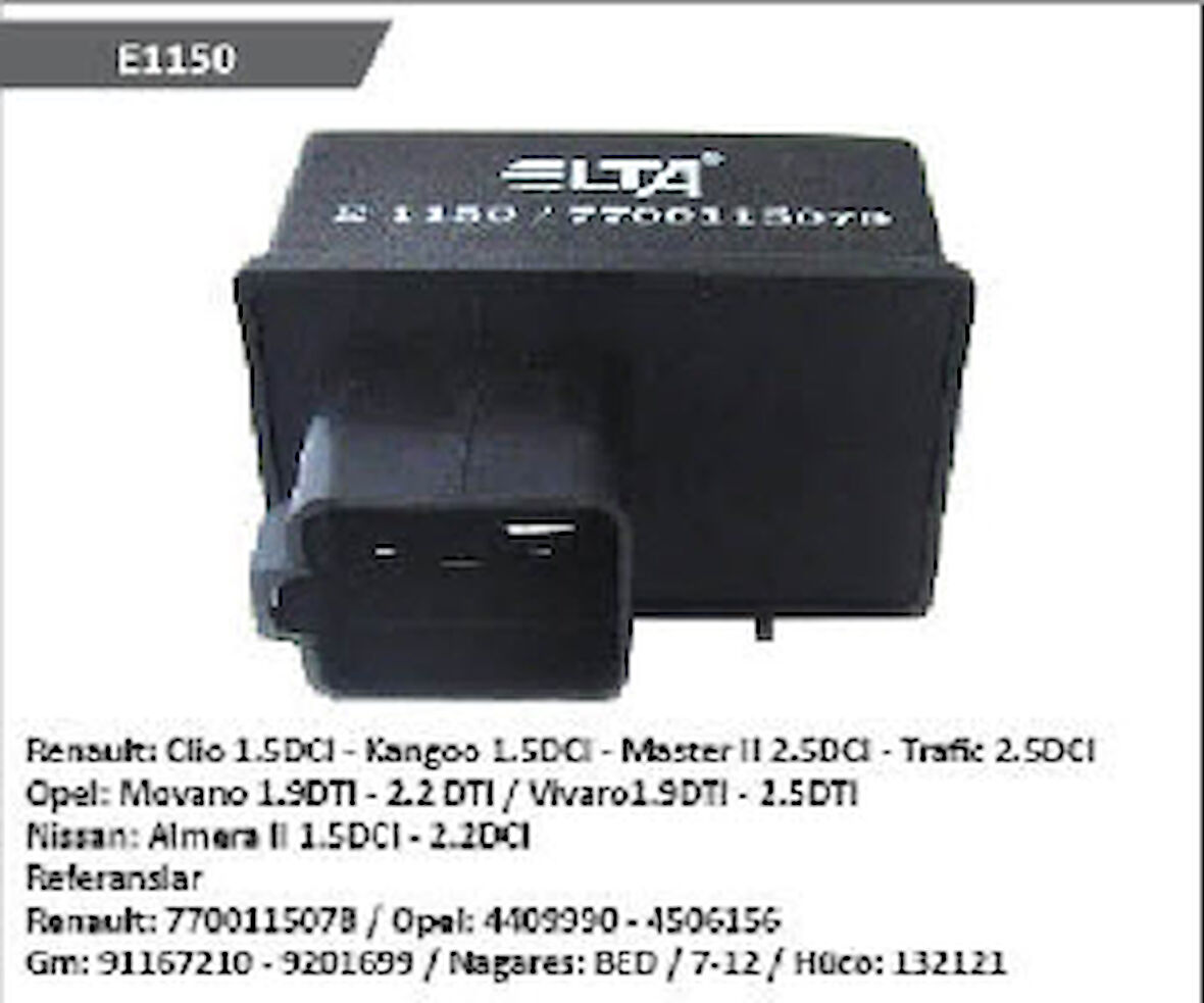 Unıversal Kizdirma Rolesi-12v Renault Kangoo 1,5dci - Elta-E1150