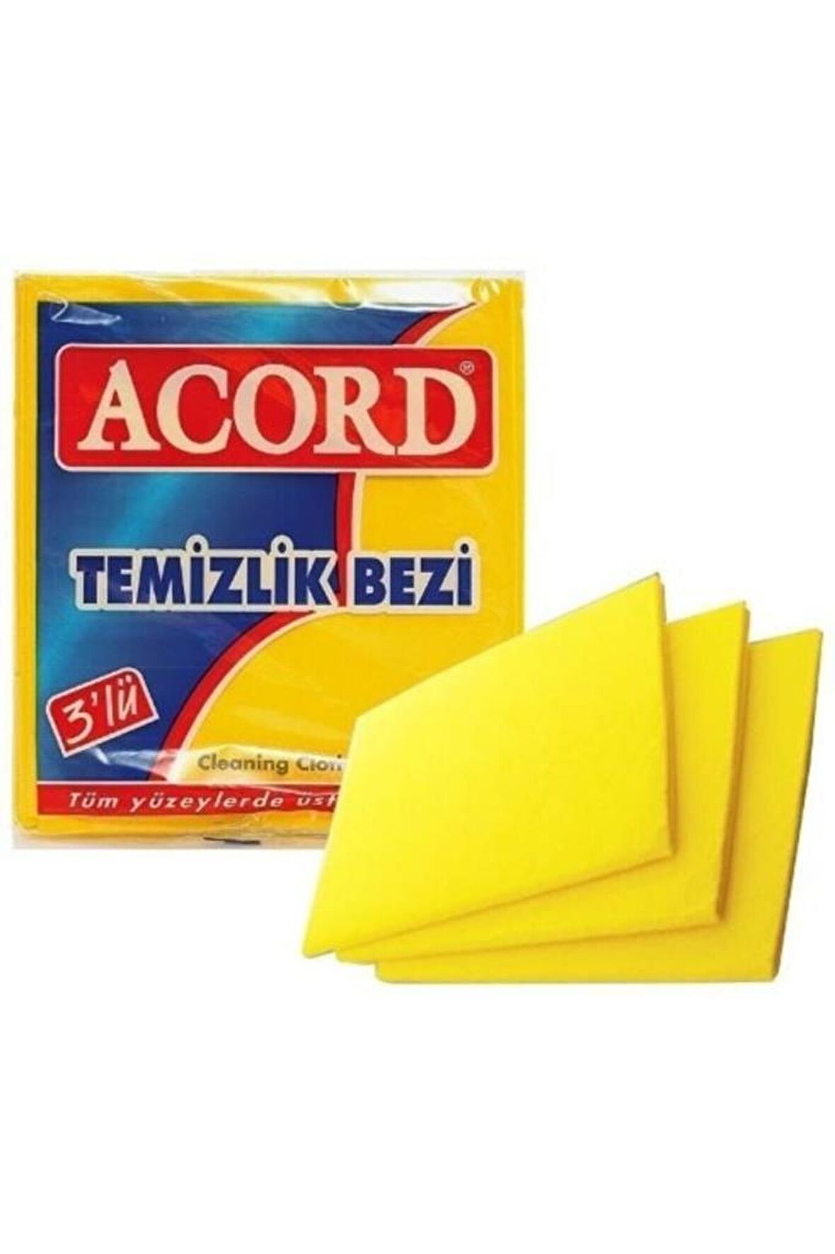 Acod Sarı Temizlik Bezi 3'Lü 35x38 cm